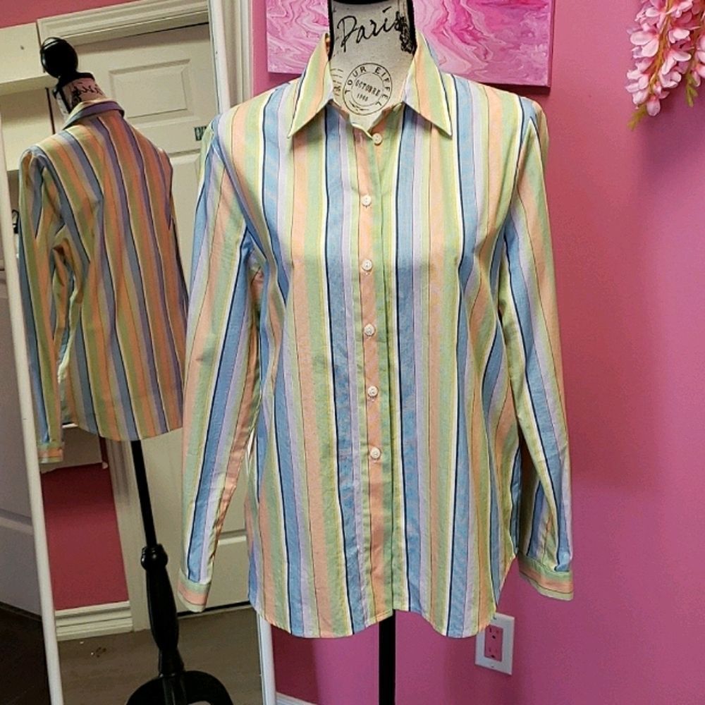 NWOT 💟 Jones New York Striped Shirt 100% Cotton